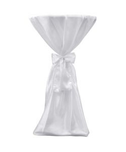 Copritavolo Bianco 60 cm con Fettuccia 2 pezzi