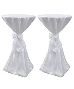 Copritavolo Bianco 70 cm con Fettuccia 2 pezzi