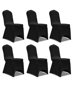 Coprisedia in Tessuto Elasticizzato Nero Set 6 pz