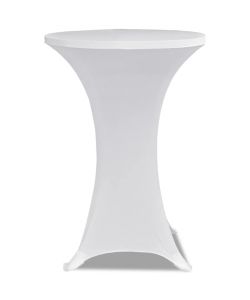 Copritavolo 80 cm Bianco Tessuto elasticizzato 2 pezzi
