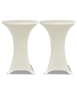 Copritavolo 60 cm Crema Tessuto elasticizzato 2 pezzi