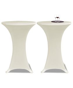 Copritavolo 70 cm Crema Tessuto elasticizzato 2 pezzi