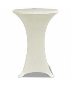 Copritavolo 80 cm Crema Tessuto elasticizzato 2 pezzi