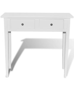 Tavolo Consolle da Trucco con 2 Cassetti Bianco