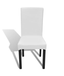 Coprisedia Elasticizzata Dritta Set 6 pz Bianco