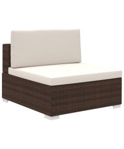 Set Divani da Giardino 6 pz con Cuscini in Polyrattan Marrone 41256
