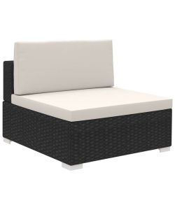 vidaXL Set Divani da Giardino in Polyrattan - Nero - 6 pezzi