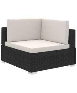 vidaXL Set Divani da Giardino in Polyrattan - Nero - 6 pezzi