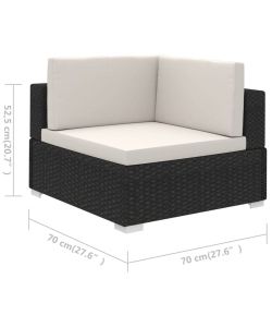 vidaXL Set Divani da Giardino in Polyrattan - Nero - 6 pezzi
