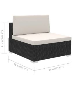 vidaXL Set Divani da Giardino in Polyrattan - Nero - 6 pezzi