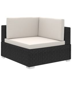 Set Divani da Giardino 8 pz con Cuscini in Polyrattan Nero 41261