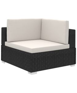 Set Divani da Giardino 6 pz con Cuscini in Polyrattan Nero 41269