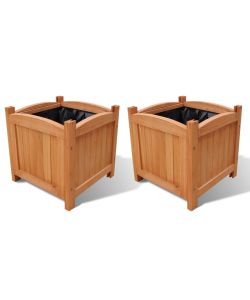 Letti Rialzati da Giardino in Legno Set 2 pz 30 x 30 x 30 cm