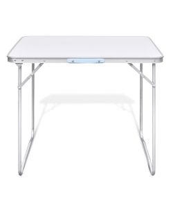 Tavolo da Campeggio Pieghevole con Telaio in Metallo 80x60 cm