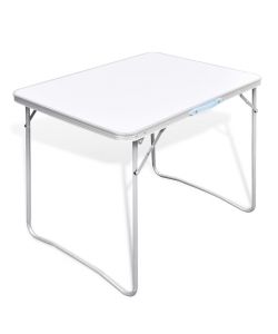 Tavolo da Campeggio Pieghevole con Telaio in Metallo 80x60 cm