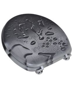 Coperchio da Toilette in MDF con Modello Gocce d'Acqua