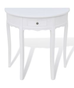Tavolo Consolle con Cassetto Semicircolare Bianco