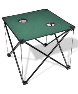 Tavolo da Campeggio Pieghevole Verde Scuro