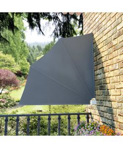 Tenda Laterale per Balcone Pieghevole Grigia 140x140 cm