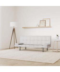 vidaXL Divano Letto Regolabile Similpelle Bianco Crema con 2 Cuscini