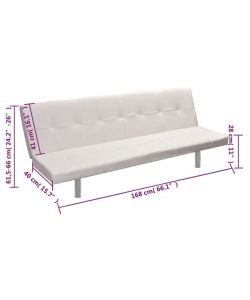 vidaXL Divano Letto Regolabile Similpelle Bianco Crema con 2 Cuscini