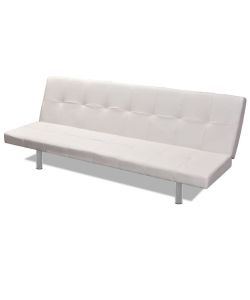 vidaXL Divano Letto Regolabile Similpelle Bianco Crema con 2 Cuscini