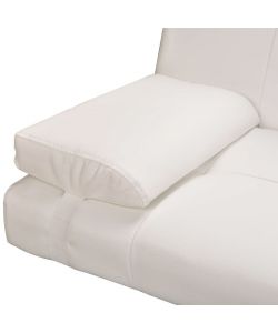 vidaXL Divano Letto Regolabile Similpelle Bianco Crema con 2 Cuscini