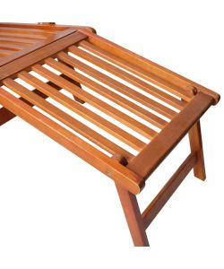 vidaXL Sdraio da Giardino in Legno di Acacia con Poggiapiedi - Marrone