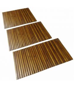 Set 3 pz Stuoia per bagno in acacia 80x50 cm