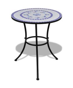 Set da Bistrot 3 pz in Piastrelle di Ceramica Blu e Bianco