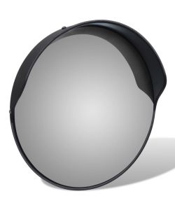 Specchio Traffico Convesso Nero Plastica PC per Esterni 30 cm