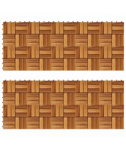 Set 20 Piastrelle in legno di acacia per pavimento 30 x 30 cm