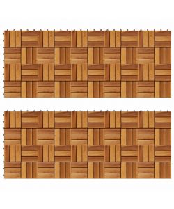 Set 20 Piastrelle in legno di acacia per pavimento 30 x 30 cm