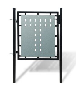 Cancello per Recinzione Singolo Nero 100 x 125 cm