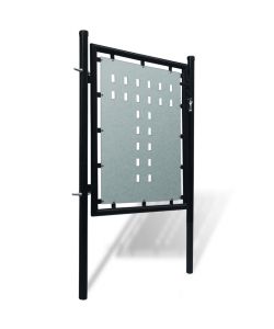 Cancello per Recinzione Singolo Nero 100 x 125 cm