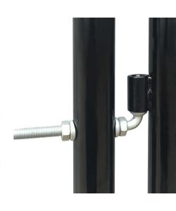 Cancello per Recinzione Singolo Nero 100 x 125 cm