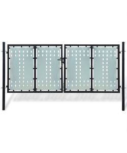 Cancello per Recinzione Singolo Nero 300 x 175 cm