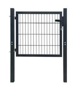 Cancello da Giardino 2D (Singolo) Grigio Antracite 106 x 130 cm