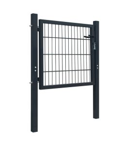 Cancello da Giardino 2D (Singolo) Grigio Antracite 106 x 130 cm