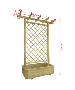 Fioriera con Pergolato da Giardino 162x56x204 cm in Legno