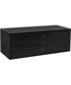  Cassettiera Porta Attrezzi in Metallo con 3 Cassetti Nera