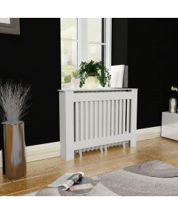 vidaXL Armadietto Copritermosifone MDF Bianco 112 cm - Elegante e Pratico - Accessori per Termosifoni