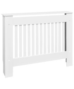 vidaXL Armadietto Copritermosifone MDF Bianco 112 cm - Elegante e Pratico - Accessori per Termosifoni