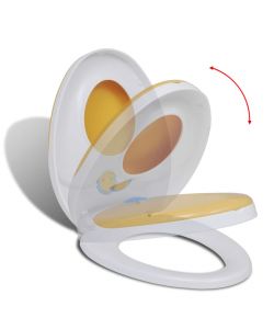 Copriwater Ammortizzato Bianco e Giallo per Adulti/Bambini