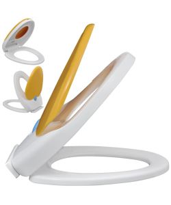Copriwater Ammortizzato Bianco e Giallo per Adulti/Bambini