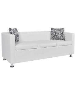 vidaXL Divano 3 Posti in Similpelle Bianca - Comfort e Stile Moderno