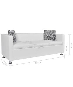 vidaXL Divano 3 Posti in Similpelle Bianca - Comfort e Stile Moderno