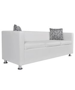 vidaXL Divano 3 Posti in Similpelle Bianca - Comfort e Stile Moderno