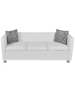 vidaXL Divano 3 Posti in Similpelle Bianca - Comfort e Stile Moderno