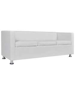 vidaXL Divano 3 Posti in Similpelle Bianca - Comfort e Stile Moderno